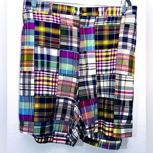 Mens Vtg Polo Ralph Lauren Madras Preppy Plaid Patchwork Shorts Size 50B Golf